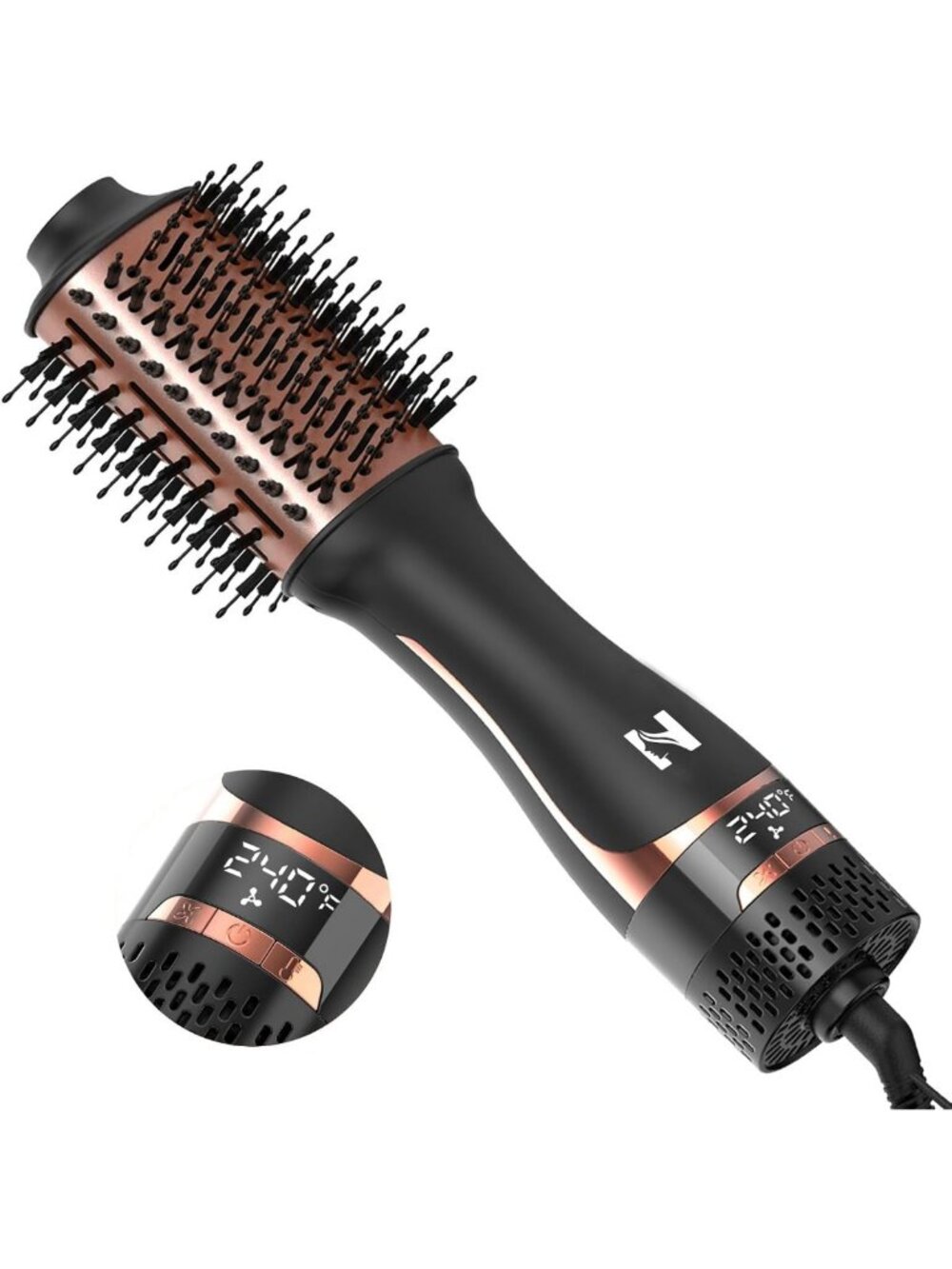 Hair Dryer Brush with Display Screen, Anti-Frizz Volumizer for Smooth Styling